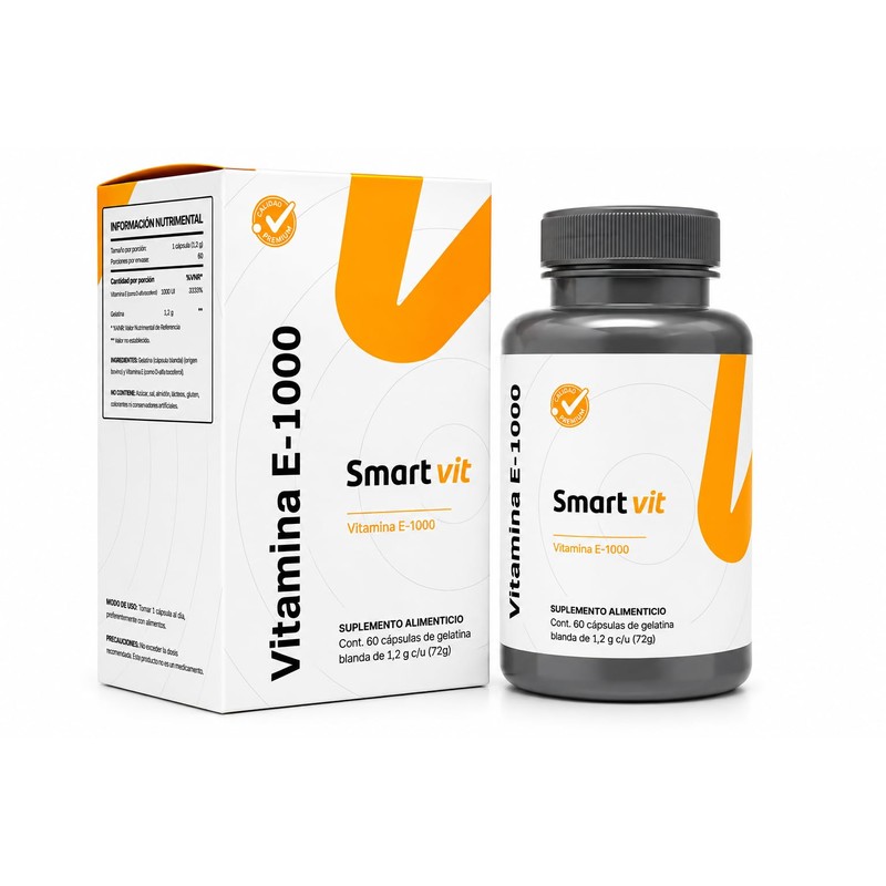 SMART VIT Vitamina E-1000 60 capsulas Suplemento alimenticio