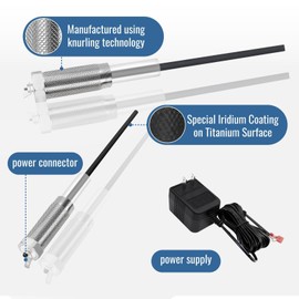WISINY Powered Anode Rod for Water Heater 40-89 Gallon Tank Helps Eliminate Rotten Egg Smell Quickly Reduces Limescale Built to Last with Titanium for Water Heaters