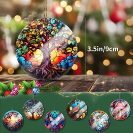Christmas Tree Ornament 2024, Unique Tree of Life Ornaments for Christmas Tree, 2D Acrylic Tree of Life Holiday Decorations, Christmas Decor, Tree of Life Gifts, Christmas Ornament Ideas (Tree-B)