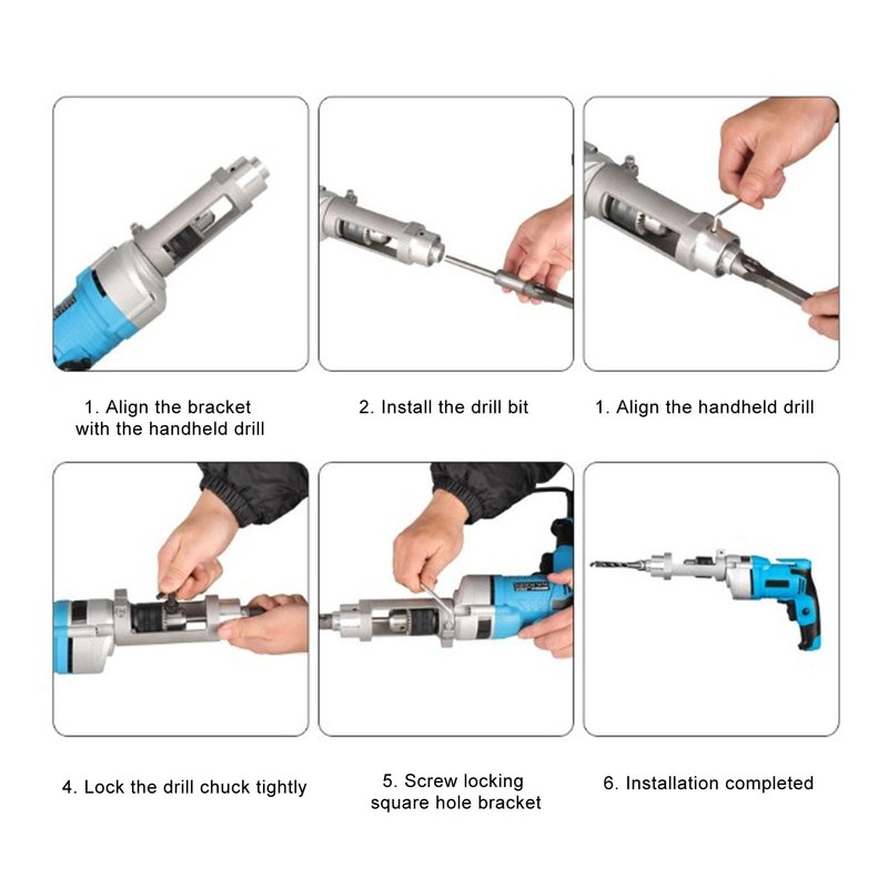 Square Hole Drill Bit Adapter for 38-43mm Drill Chucks 19mm