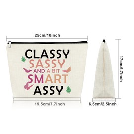 Sazuwu Bestie Birthday Gifts for Women Unique Makeup Bags Cosmetic Organizer Funny Gifts for Women Friends Adult Humor Novelty Appreciation Mothers Day Travel Pouch