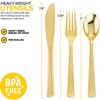Joyido 200PCS Pre Rolled Gold Plastic Silverware Sets - Heavy