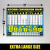 Kitchen Measurement Conversion Chart Magnet - Extra Large Easy to