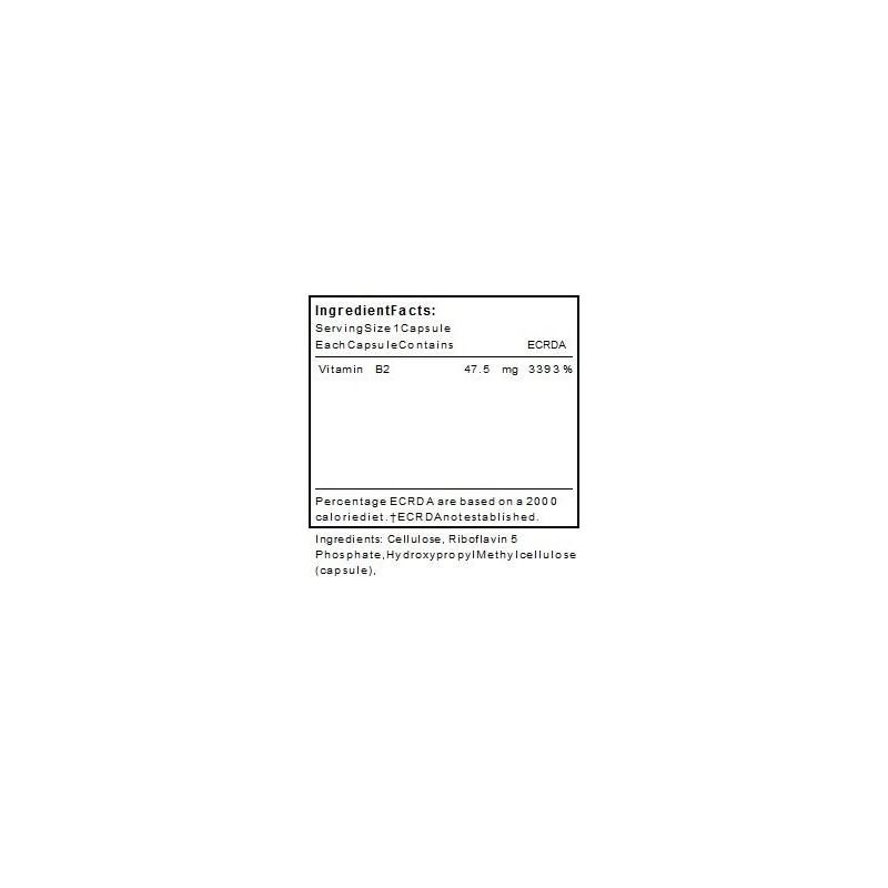 Vitamin B2 Riboflavin 47.5mg- by Metabolics | 3393% NRV |