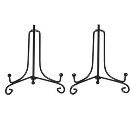 Artliving 5 Pulgadas(2 Piezas) Hierro Pantalla Soporte Negro Hierro Caballete para Libros de Cocina, Fotos, Platos Decorativos,Bowl,Placas, Tablets