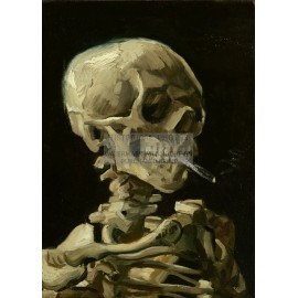 SKULL OF A SKELETON WITH BURNING CIGGARETTE VINCENT VAN GOGH 5X7 PHOTO