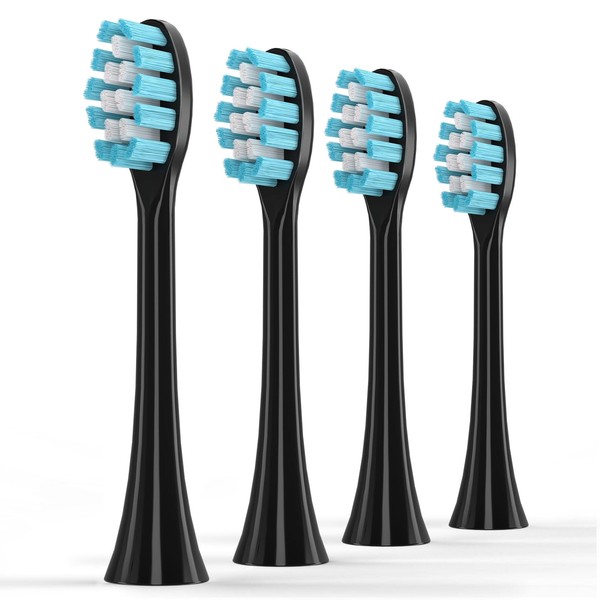 Electric Toothbrush 4Pcs Replacement Brush Heads, Black (4Pcs Cleaning Brush Heads)