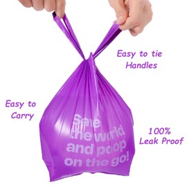 Deo Doo Dog Poop Bags with Handles 9 Rolls 108 Counts Big Sizes Leak Proof and Extra Thick Waste Bags Refill Rolls for Walking Small Medium Large Dogs Cats Litter With Holder Lavender Scented