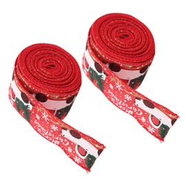 2Pcs Satin Ribbon 16.4ft Red Christmas Ribbon Retro Truck Pattern Gift Wrapping Ribbon for Crafts DIY Bows Hairbands Wedding Party Decor[Red] Ribbons