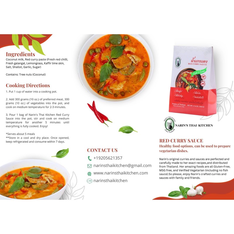 Narin's Thai Kitchen, Curry Sauce (Red Curry)