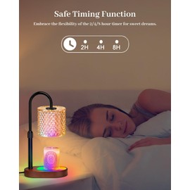 Engpure Candle Warmer Lamp with 8 Colors LED Changing and Timer Dimmer, Candle Warmer with RGB Model Height Adjustable for All Size Scented Candles with 2 Bulbs, Christmas Gift for Mom, Wife,Friends