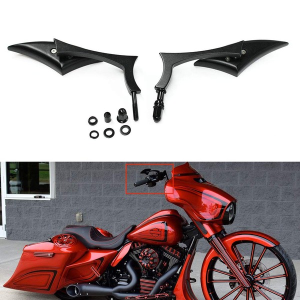 Motorcycle Black Blade Rear View Mirrors for Harley Cruiser Bobber Chopper Sportster 883 1200