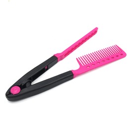 SAFIGLE Shape Hair Straightening Comb Portable Hairbrush Styling Tool for Easy Detangling and Shine for Home Travel Use Red