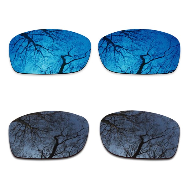 2 pares de lentes polarizados de repuesto para Oakley Fives Square negro y azul medianoche