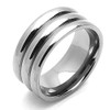 DoubleAccent 9MM Comfort Fit Titanium Wedding Band Grooved Dome Ring