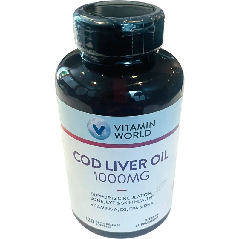 Vitamin World - Cod Liver Oil 1000MG 120 Softgels -