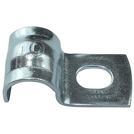 AERZETIX - C49776 - Set of 25 Cable Ties Tube Clamp Shaped U - for Wire Conductor Diameter 10 mm - 11 x 14 x 28 mm - Galvanised Steel - Mounting Bracket Mounting Bracket Side