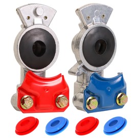 Vitonsbay Gladhands Set with 4pcs Glad Hand Seals,Universal Gladhand Aluminum Emergency Air Hose Brake Coupling Service Handshake Set for Truck Semi Trailer RVs 1pcs Red 1pcs Blue