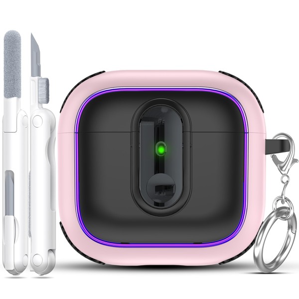 MHYALUDO Compatible with AirPods 4 Case with Plating Ring, Military