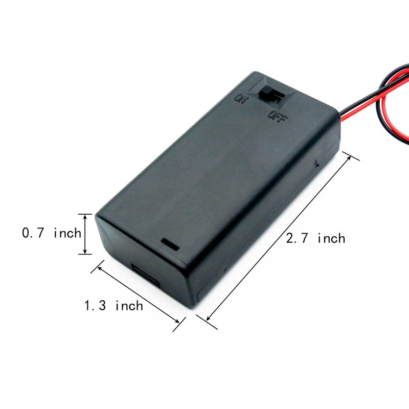 Lpdphanxfkx 2AA Battery Holder with Switch and Wires, 4 Pcs