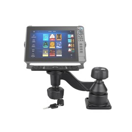 Strg Kayak Fish Finder Mount with Lock, Aluminum Fish Finder Swing Mount with Rectangular Plate Boat Marine Electronics Mounts Compatible with Garmin Lowrance Humminbird and More Depth Finders