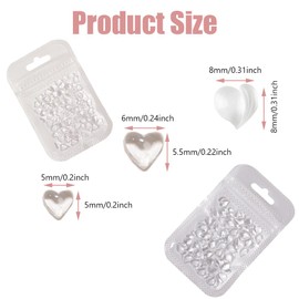 250 PCS 3D Heart Nail Art Charms Flatback Heart Nail Rhinestones Clear Acrylic Heart Nail Gems for Women Girls Nail Art Design DIY Craft Manicure Accessories