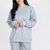 Women's Oversized Fleece-Lined Winter Sweatshirt Plain Gray F