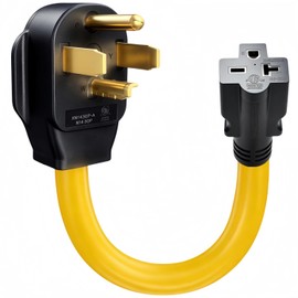 Nema 14-30P to 6-15R/6-20R Adapter Cord 30Amp Dryer Plug Male to T-Blade Female Adapter,14-30P 30 Amps 250Voltage 4-pin to 20/15 Amps 6-15R/6-20R Adapter Power Cord for EV RV STW 10 AWG ETL Certified