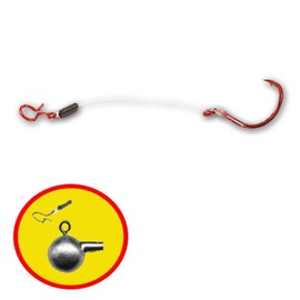Northland Lethal Sting'r Hook - Stinger Fishing Rig for Walleye and Many Other Fish - 3pk (Red, Single Hook Snellled - 2" Mono)