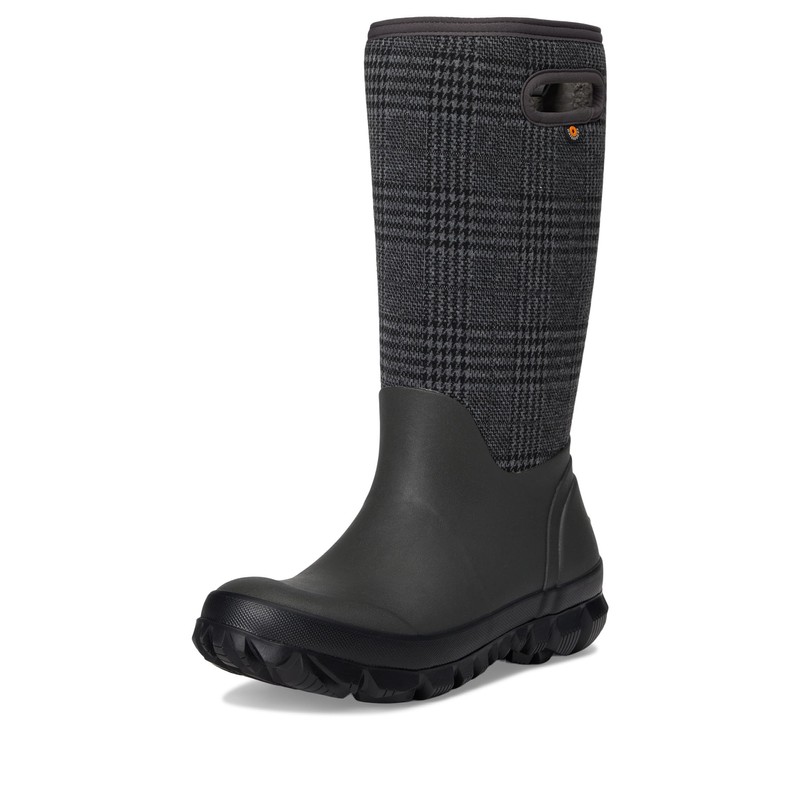 Bogs Women's Whiteout Plaid Snow Boot, Cement Multi, 6