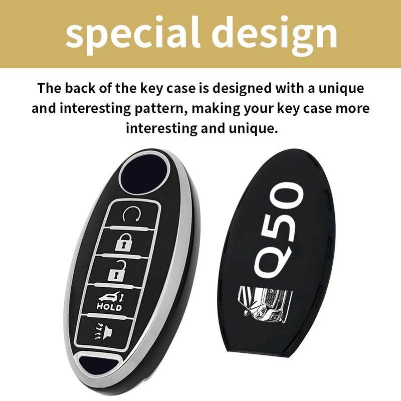Unique Logo Key Fob Cover Case Compatible for Infiniti Q50