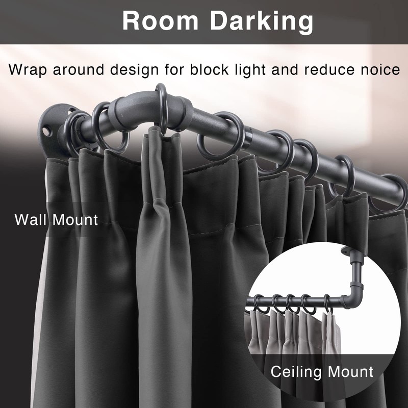 Rustic Curtain Rod - Adjustable Room Divider Rod for Windows