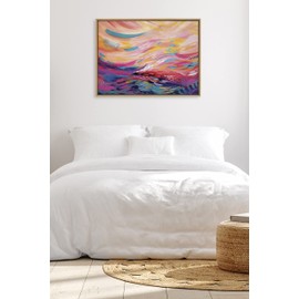 Kate and Laurel Sylvie Brush Strokes 90 Framed Canvas Wall Art by Jessi Raulet of Ettavee