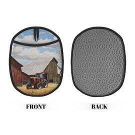 Deer Hunting Print Silicone Pot Holders Resistant & Non Slip Potholders, Professional Oven Hot Pads with Pockets Mitts for Kitchen Cooking Baking Barbecue