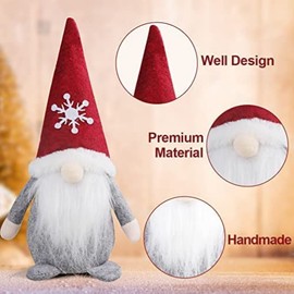 KAHEIGN 3Pcs Christmas Gnome Swedish, Adorable Handmade Santa Claus Dolls Sitting Faceless Gonks Dwarf Elf Figurines for Xmas Fireplaces Holiday Christmas Party Decor (28cm x 12cm)