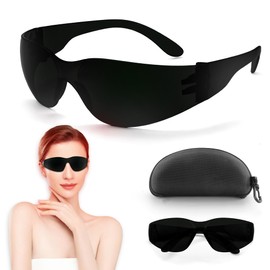 FUIART Red Light Therapy Glasses, Eyes Protection for Tanning Goggles,IPL Glasses 600-900nm Laser Cosmetology Operator Eye Protection with Case (Black)