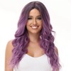 Luxiremi Wig Purple Long Hair Wigs Synthetic 65 cm Adjustable