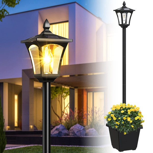 ILANCK ILANCK 64 Inch Solar Outdoor Lamp Post Light with