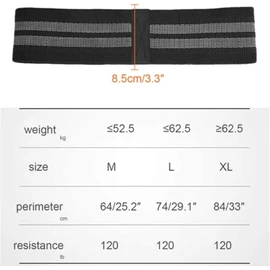 Booty Resistance Workout Hip Exercise Bands, Fitness Loop Circle Exercise Legs and Butt- Activate Glutes and Thighs Fabric Cloth for Body Stretching, Yoga, Pilates, Muscle Training (Black)