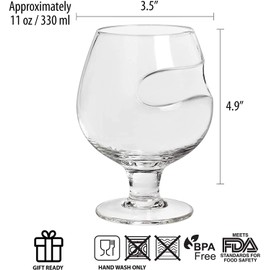 Barbuzzo Cigar Czar Cognac Glass - Brandy Snifter with Cigar Rest