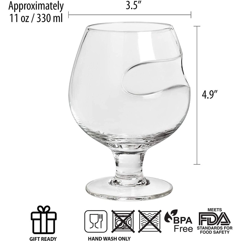 Barbuzzo Cigar Czar Cognac Glass - Brandy Snifter with Cigar