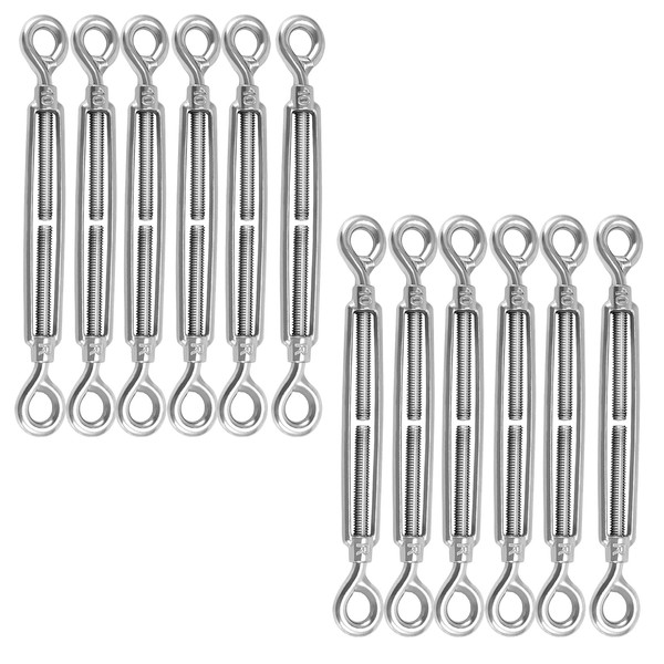MAHIONG 12 PCS M6 Eye & Eye Turnbuckle, 6mm Thick