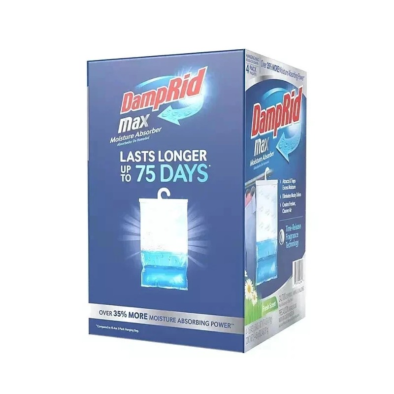 DampRid Max Moisture Absorber Fresh Scent Hanging Bag 4 pk-1lb.