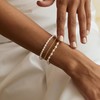 Yoosteel Three Layer Pearl Bracelets for Women, Dainty Beaded Pearls