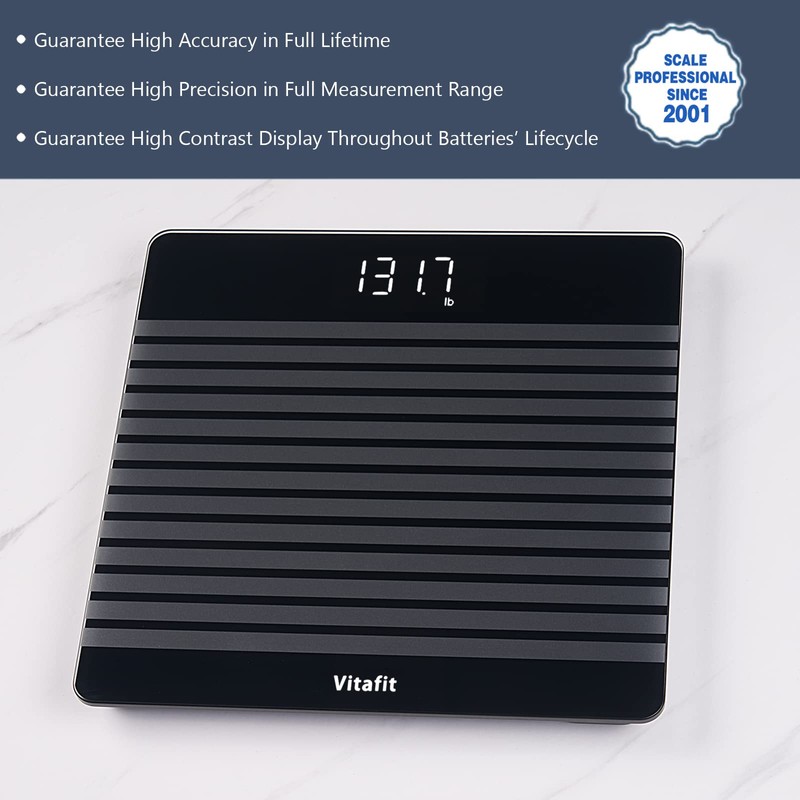 Vitafit Anti-Slip Smart Digital Bathroom Scale for Body Weight, FSA