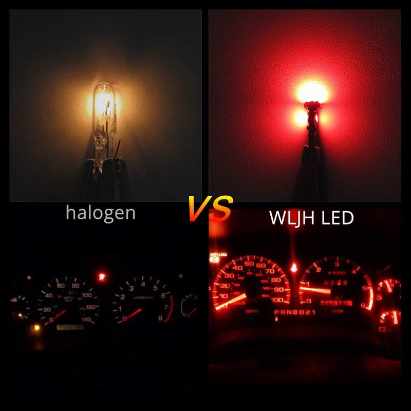 WLJH Super Bright Red Instrument Panel Gauge Bulb Cluster Led