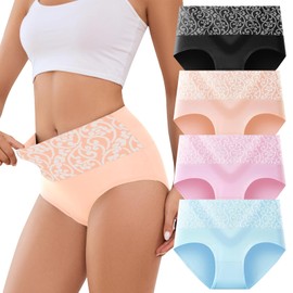 PPBYS Womens High Waisted Tummy Control Underwear C Section Underwear Soft Cotton Panties Full Coverage Briefs