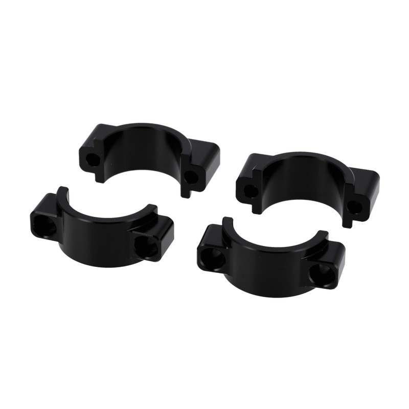 Set of CNC Mudguard Clamps with Screws, Black Anodised for