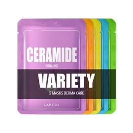 Lapcos Set de 5 Mascarillas Faciales que incluye una Variedad de Ceramida - Hidrata y Fortalece la Piel, Multi Vita - Ilumina y Revitaliza, Té de Arbol - Alivia, Limpia y Calma. Propóleo - Calma y da Elasticidad, Ácido Hialuronico - Hidrata y Suaviza.