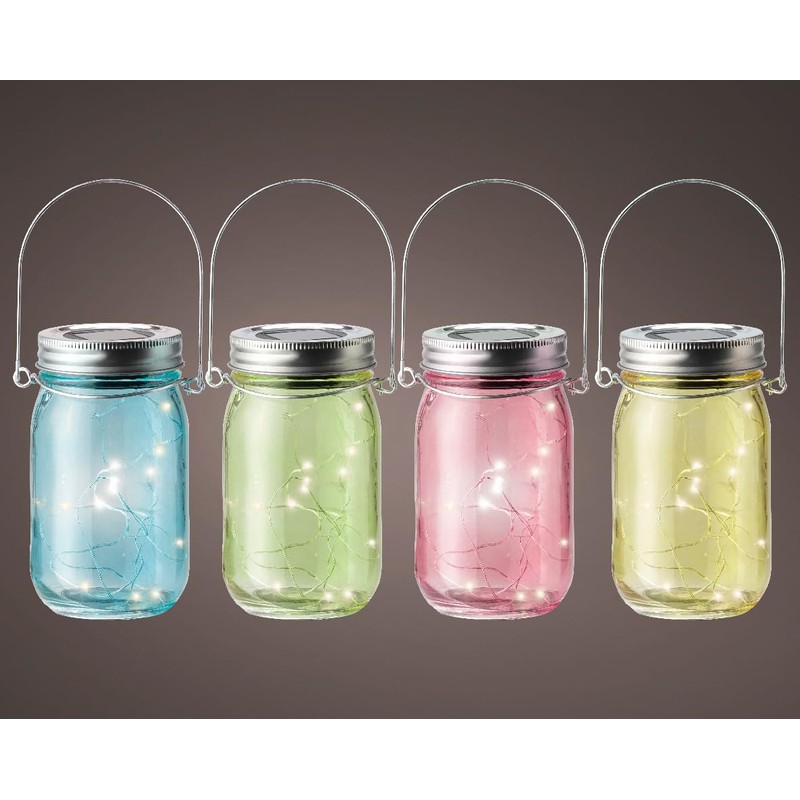 Glooke Selected LED Solar Glass Jar 4cls outd Variant Lighting,